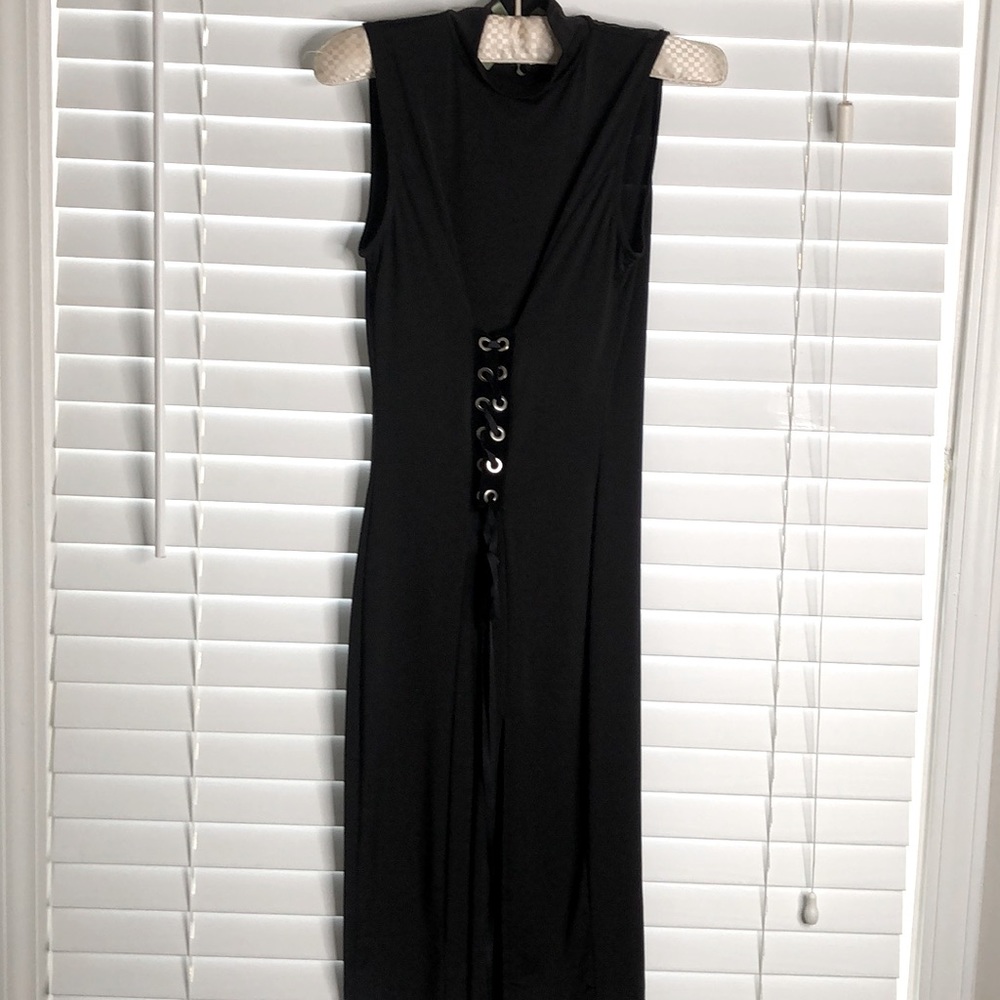 All Black Midi Dress w/ Split